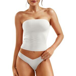 🆕Sophie Women's Strapless Tube Top, Full Length, Fitted, White, Nylon sexy